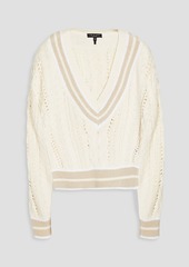 rag & bone - Brandi striped cable-knit cotton-blend sweater - White - L