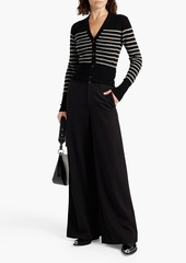 rag & bone - Bree striped wool cardigan - Black - XL