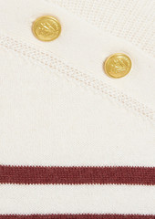 rag & bone - Brianne button-detailed striped cotton and cashmere-blend sweater - White - XXS