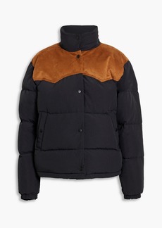 rag & bone - Cal faux suede-paneled quilted ripstop down jacket - Black - M