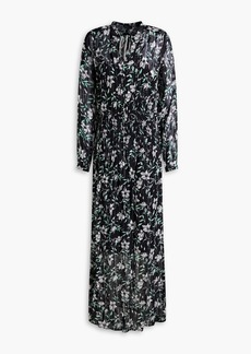 rag & bone - Calista shirred metallic floral-print chiffon maxi dress - Black - XS