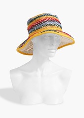rag & bone - Canvas-trimmed striped crocheted bucket hat - Yellow - ONESIZE