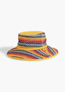 rag & bone - Canvas-trimmed striped crocheted bucket hat - Yellow - ONESIZE