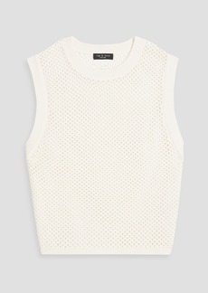 rag & bone - Carson pointelle-knit cotton and cashmere-blend vest - White - XXS