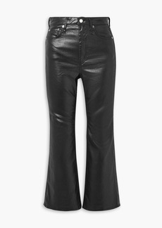 rag & bone - Casey coated high-rise kick-flare jeans - Black - 23