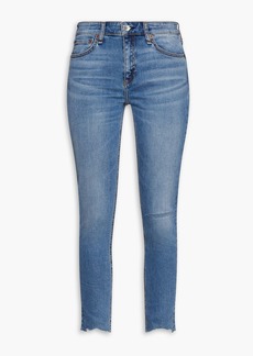 rag & bone - Cate cropped distressed mid-rise skinny jeans - Blue - 25