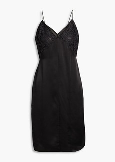 rag & bone - Corded lace-paneled silk-satin dress - Black - US 2