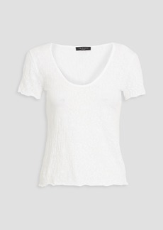 rag & bone - Cotton-blend floral-jacquard T-shirt - White - XS