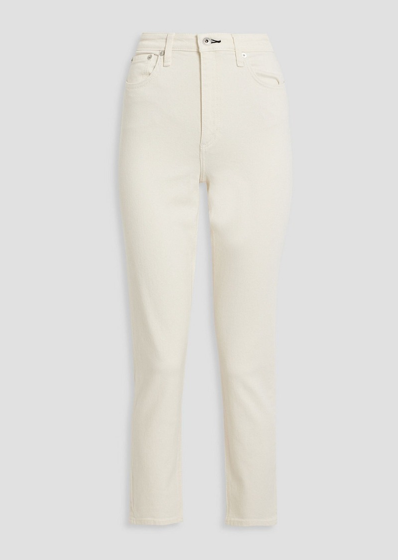 rag & bone - Cropped high-rise straight-leg jeans - White - 29