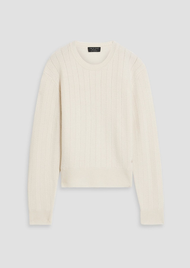 rag & bone - Durham pointelle-knit cashmere sweater - White - XS