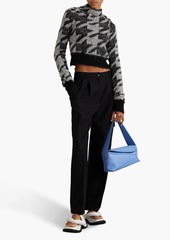 rag & bone - Edith cropped houndstooth intarsia-knit sweater - Gray - L