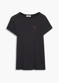 rag & bone - Embroidered Pima cotton-jersey T-shirt - Black - XS