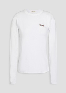 rag & bone - Embroidered slub Pima cotton-jersey top - White - XS