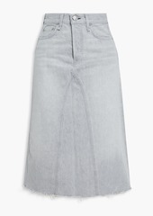 rag & bone - Faded denim midi skirt - Gray - 24
