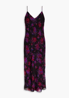 rag & bone - Floral-print georgette midi slip dress - Black - US 12
