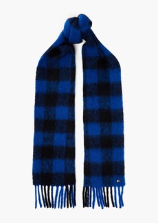 rag & bone - Fringed checked alpaca-blend scarf - Blue - OneSize