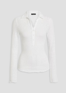 rag & bone - Gemma jacquard-knit polo shirt - White - XXS