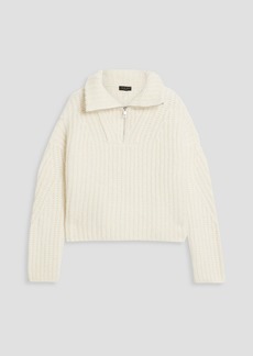 rag & bone - Hannah cropped ribbed-knit half-zip sweater - White - XS