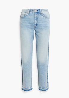 rag & bone - Harlow two-tone mid-rise straight-leg jeans - Blue - 27