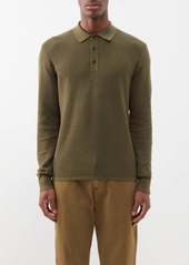 Rag & Bone - Harvey Cotton-blend Long-sleeved Polo Shirt - Mens - Khaki