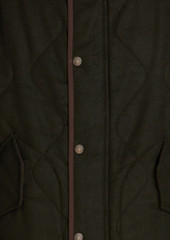 rag & bone - Heywood faux shearling-trimmed quilted felt jacket - Green - XXL
