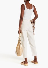 rag & bone - Cropped distressed high-rise tapered jeans - White - 23