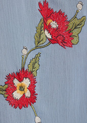 rag & bone - Joelene embroidered crepon midi dress - Blue - US 00