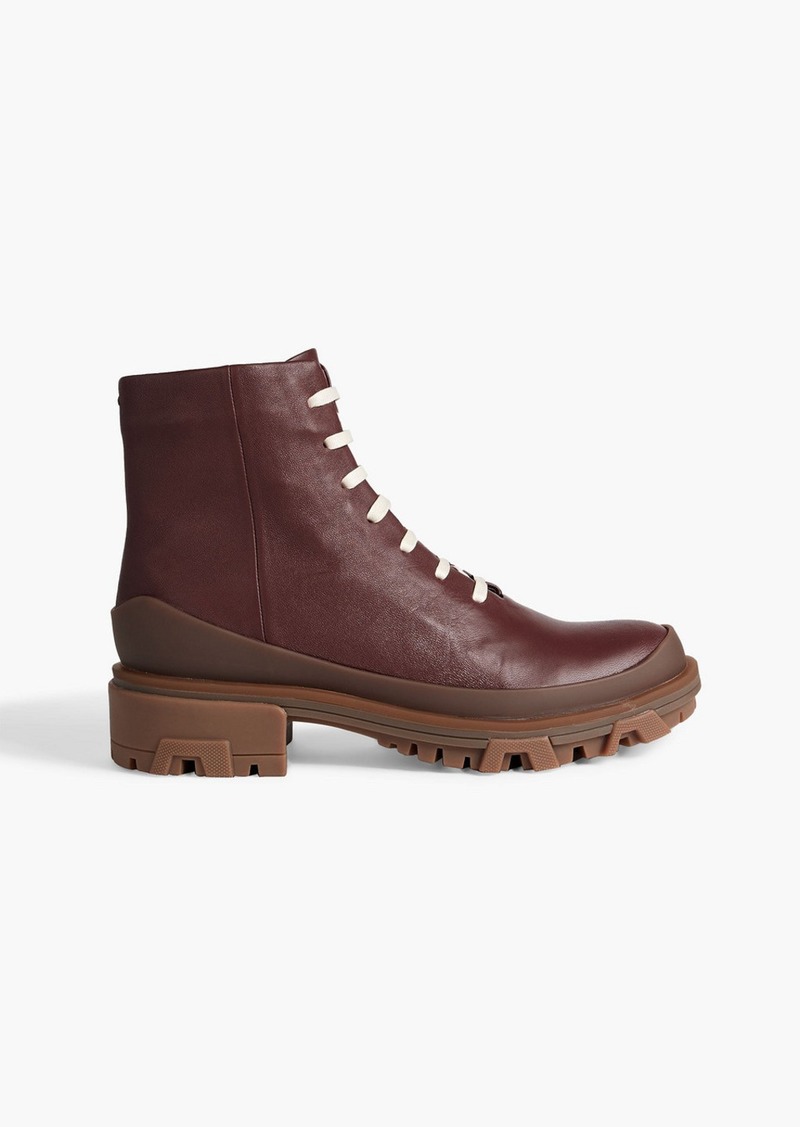 rag & bone - Shiloh rubber-trimmed leather ankle boots - Burgundy - EU 35