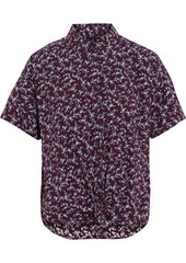 rag & bone - Lenny tie-front floral-print stretch-cotton poplin shirt - Burgundy - M