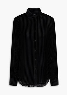 rag & bone - Lila striped devoré-velvet shirt - Black - XS