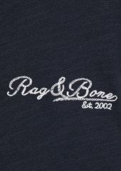 rag & bone - Embroidered slub cotton-jersey T-shirt - Blue - XS