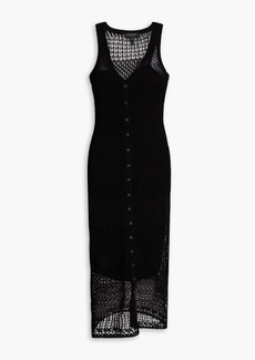 rag & bone - Mae open-knit cotton-blend midi dress - Black - XXS