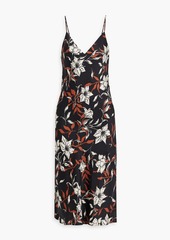 rag & bone - Mallory floral-print silk-blend twill midi dress - Black - US 2