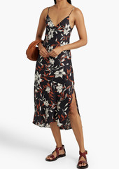 rag & bone - Mallory floral-print silk-blend twill midi dress - Black - US 2