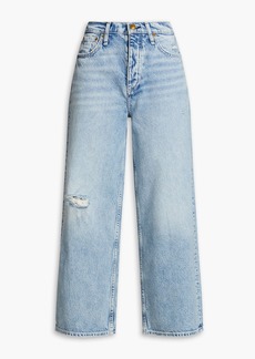 rag & bone - Malvern cropped distressed high-rise wide-leg jeans - Blue - 23