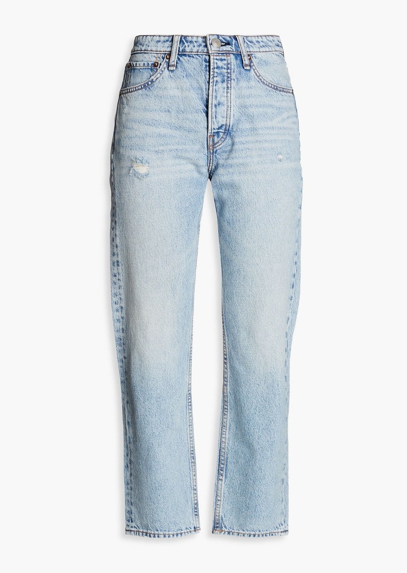 rag & bone - Maya cropped distressed high-rise slim-leg jeans - Blue - 23