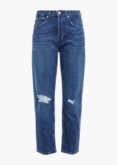 rag & bone - Maya cropped distressed high-rise slim-leg jeans - Blue - 24