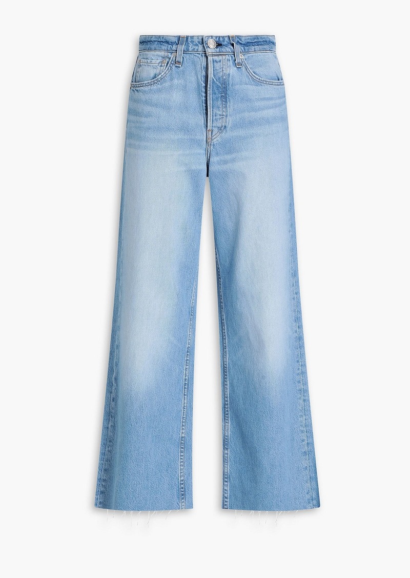 rag & bone - Maya faded high-rise wide-leg jeans - Blue - 24
