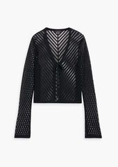 rag & bone - Melissa open-knit coton-blend cardigan - Black - XS