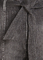 rag & bone - Mia denim effect-print French cotton-terry tapered pants - Gray - XS