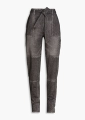 rag & bone - Mia denim effect-print French cotton-terry tapered pants - Gray - XS