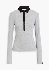 rag & bone - Mélange knitted polo sweater - Gray - XXS