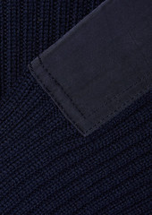 rag & bone - Nikole shell-paneled ribbed wool midi dress - Blue - XL