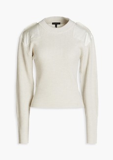 rag & bone - Nikole satin-paneled ribbed wool sweater - Gray - XS