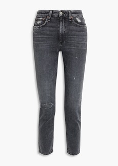 rag & bone - Nina cropped distressed mid-rise skinny jeans - Blue - 23