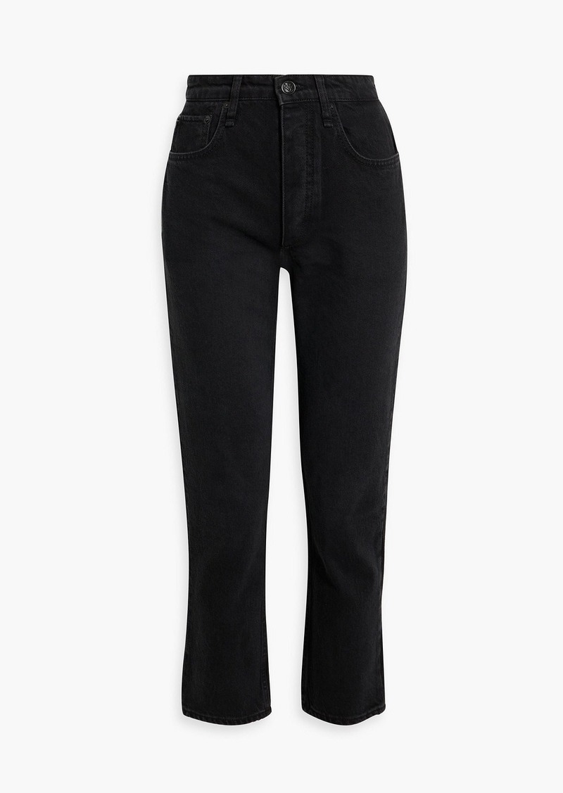 rag & bone - Nina cropped high-rise slim-leg jeans - Black - 26