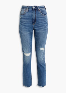 rag & bone - Nina distressed high-rise slim-leg jeans - Blue - 23
