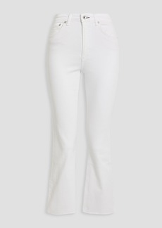 rag & bone - Nina frayed high-rise kick-flare jeans - White - 24