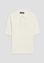 rag & bone - Nolan pointelle-knit cotton-blend polo shirt - White - XS