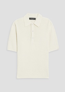 rag & bone - Nolan pointelle-knit cotton-blend polo shirt - White - XS